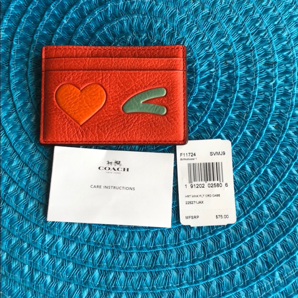 Authentic coach heart card case